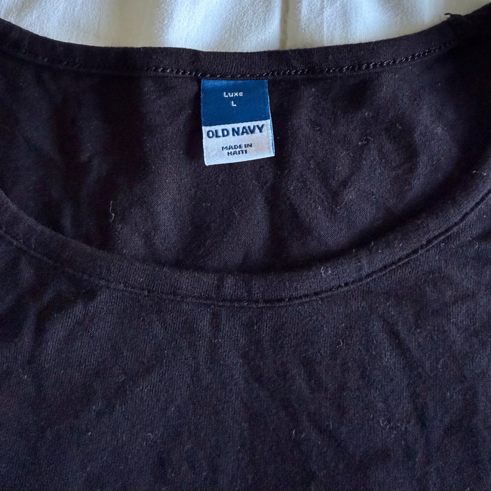 Old Navy Luxe Crew Neck Short Sleeve Tee | Black | Large
